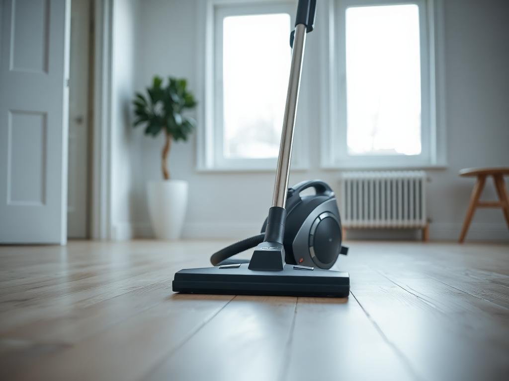 Imuri valmiina muuttosiivoukseen valoisassa asunnossa